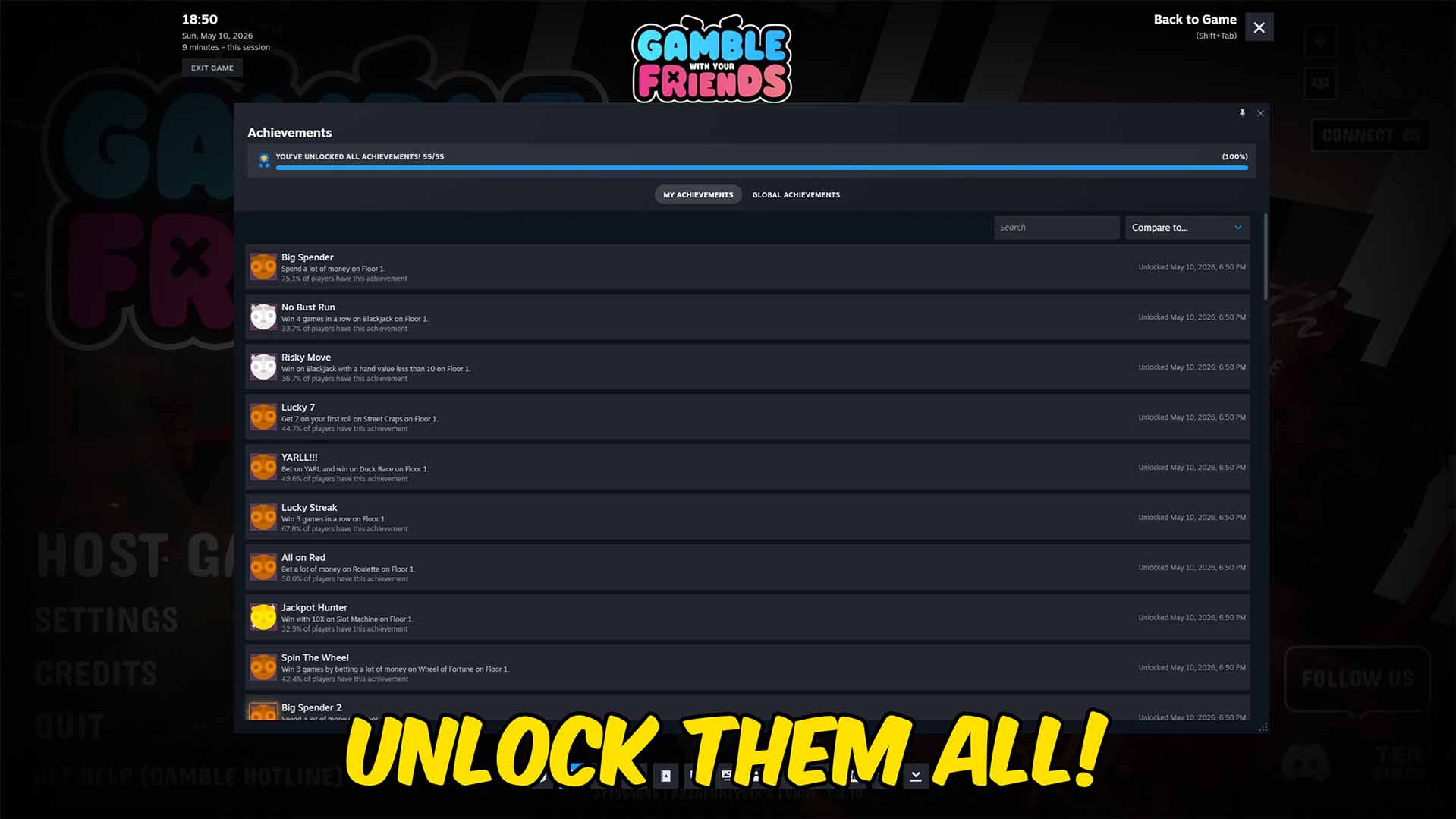 Gamble With Your Friends — Achievement Unlocker (screenshot 2)